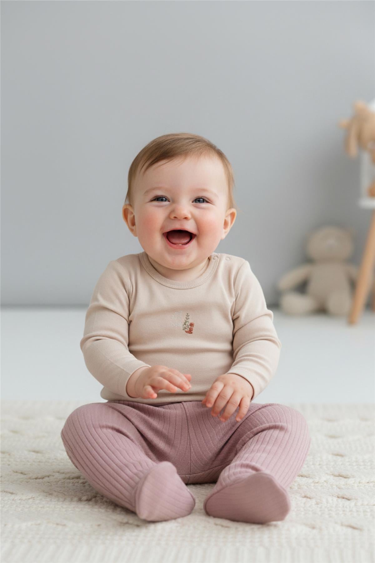 PATİKLİ PANTOLON 2Lİ (CUTE BUNNY) MOR