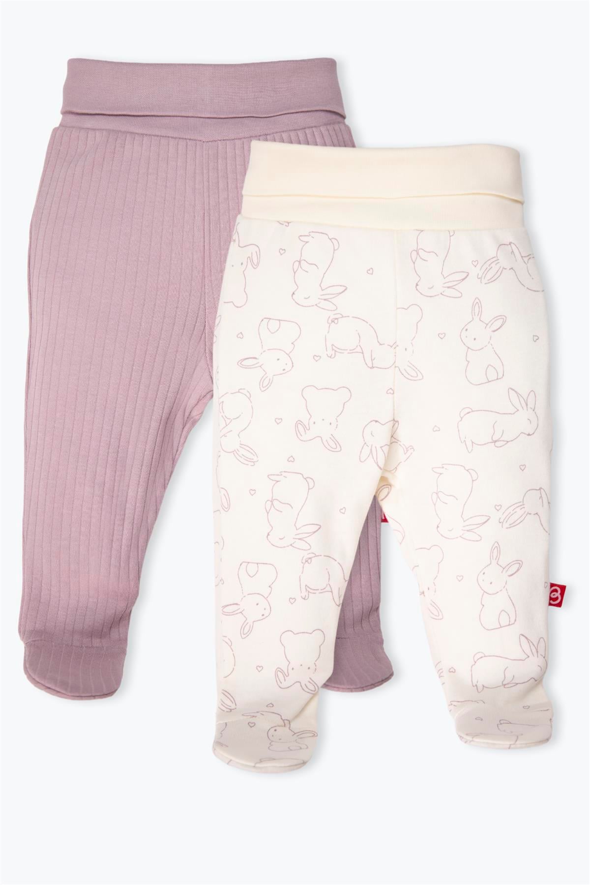 PATİKLİ PANTOLON 2Lİ (CUTE BUNNY) MOR