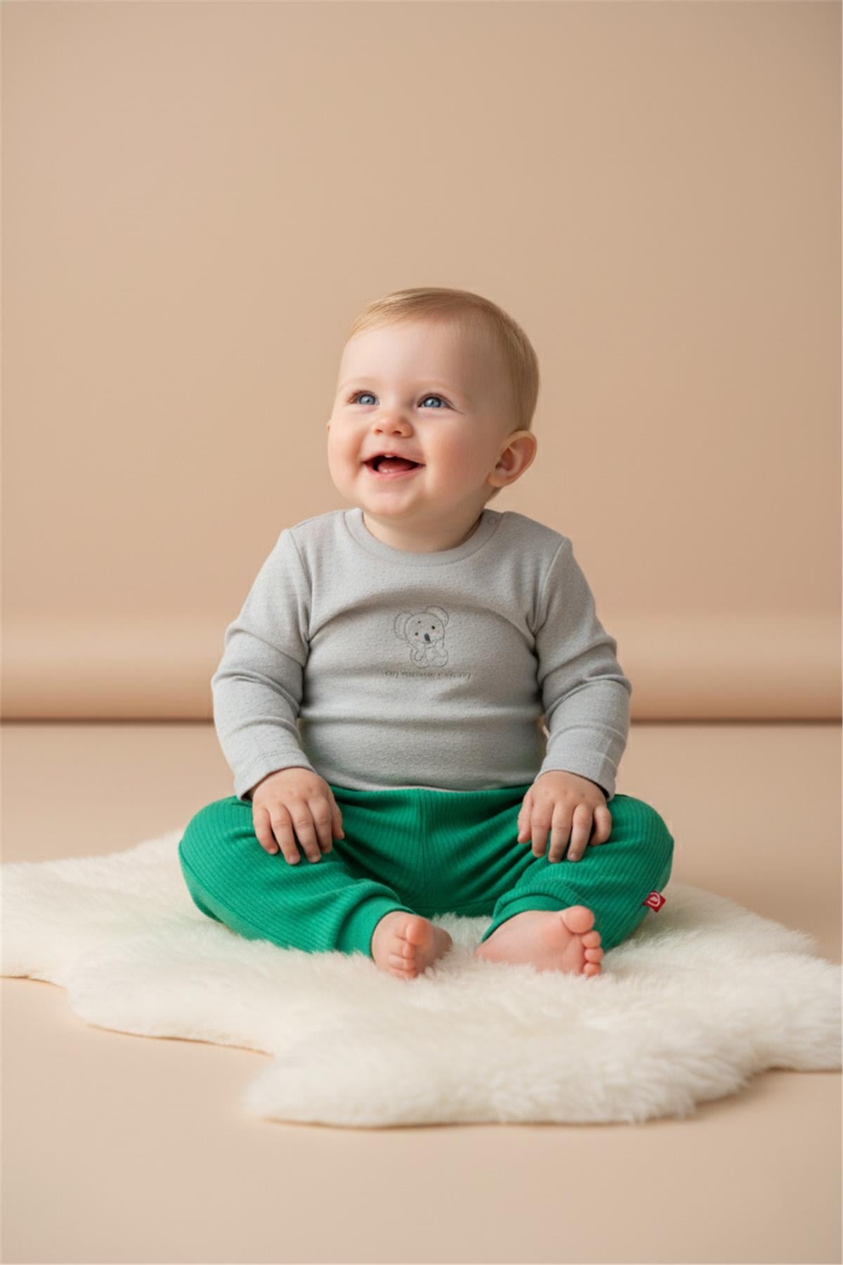 PATİKSİZ PANTOLON 2Lİ (ALWAYS RAPORLU İNTERLOK) YEŞİL
