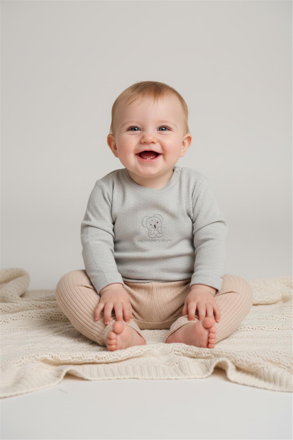 PATİKSİZ PANTOLON 2Lİ (CUTE BEAR) BEJ