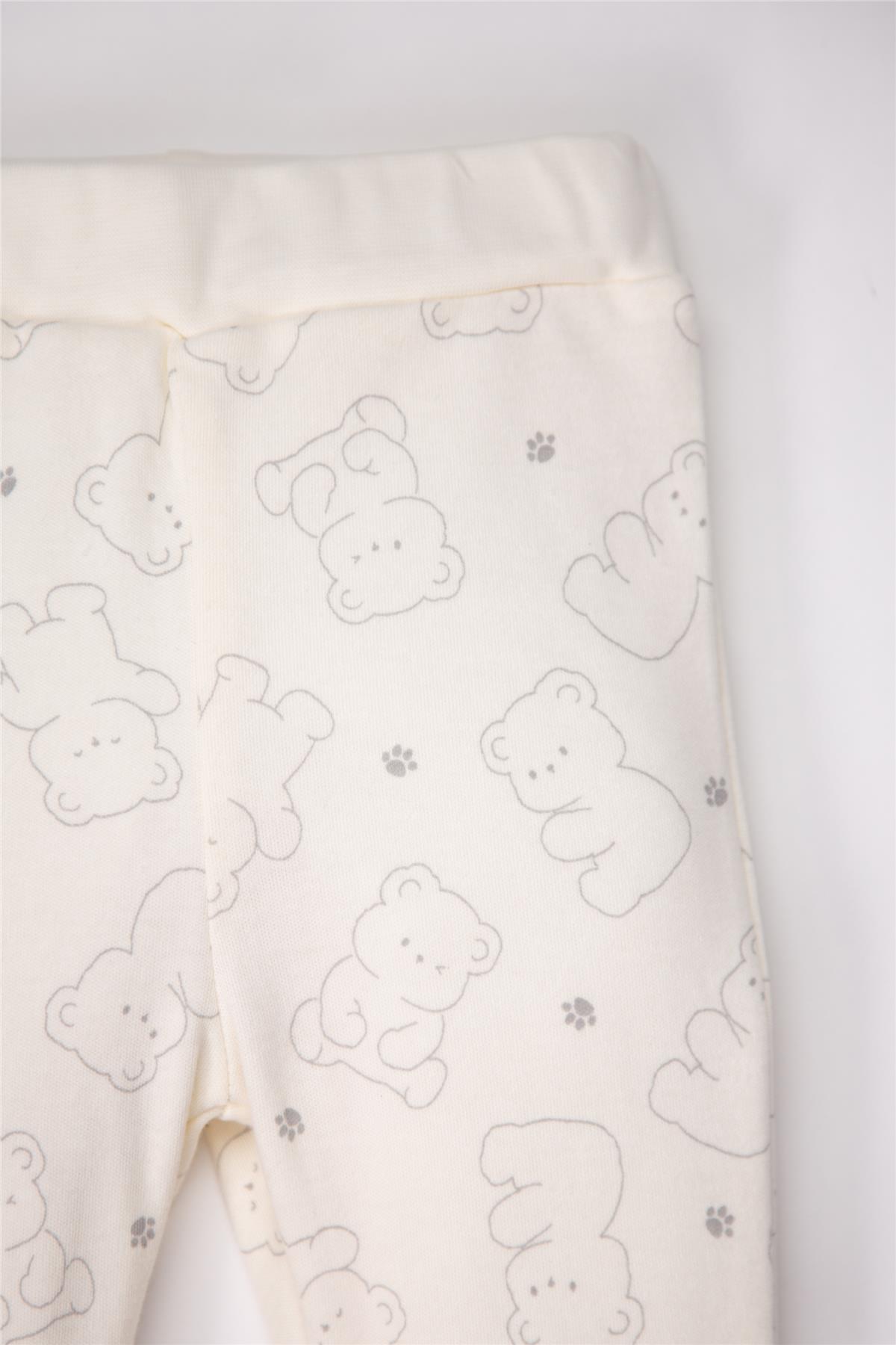 PATİKSİZ PANTOLON 2Lİ (CUTE BEAR) GRİ MELANJ