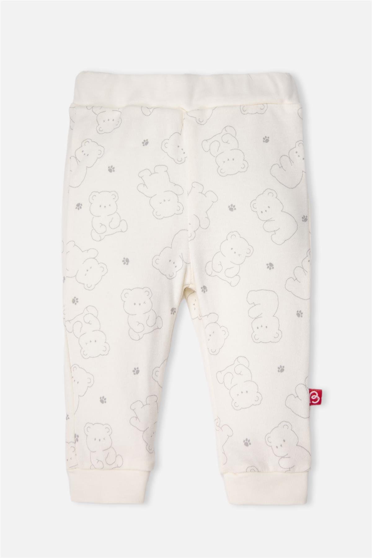 PATİKSİZ PANTOLON 2Lİ (CUTE BEAR) GRİ MELANJ