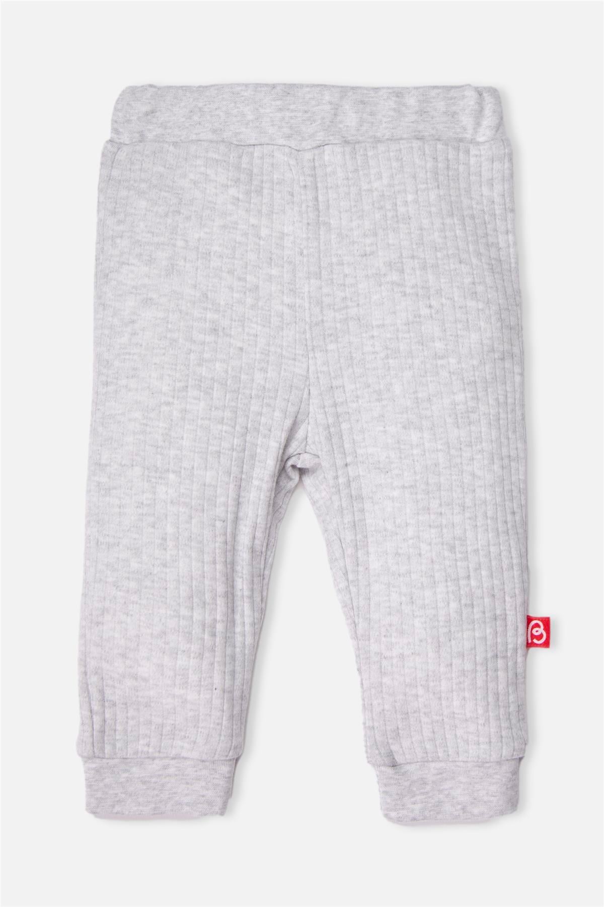 PATİKSİZ PANTOLON 2Lİ (CUTE BEAR) GRİ MELANJ