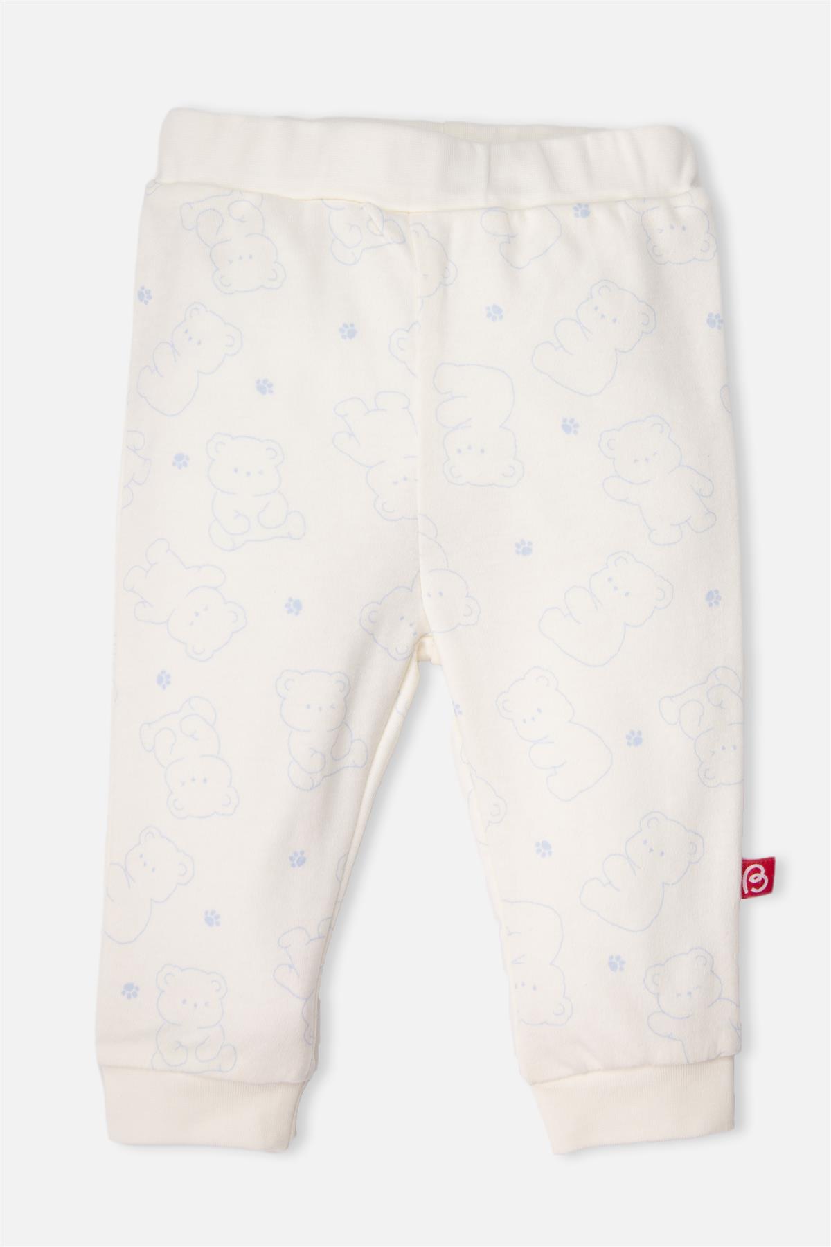 PATİKSİZ PANTOLON 2Lİ (CUTE BEAR) MAVİ