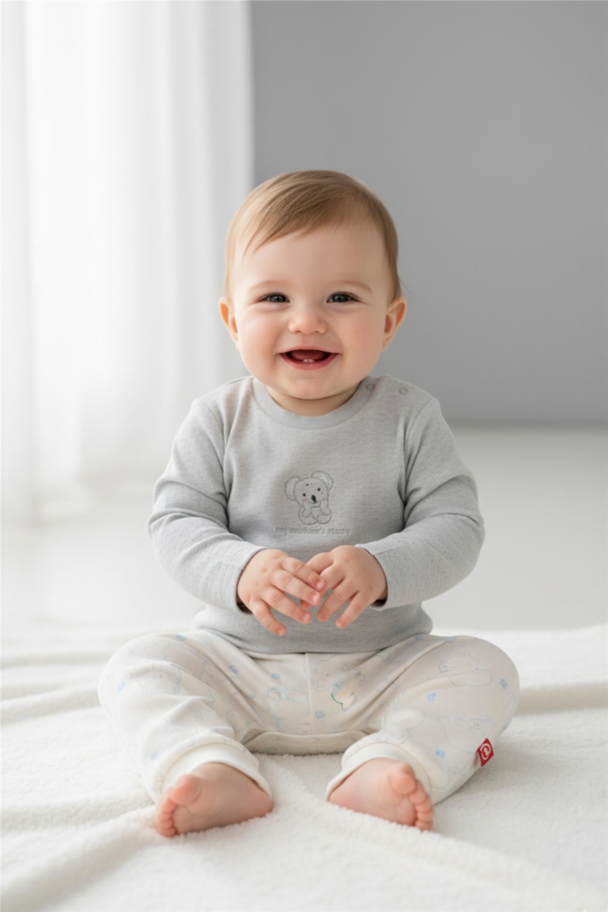 PATİKSİZ PANTOLON 2Lİ (CUTE BEAR) MAVİ