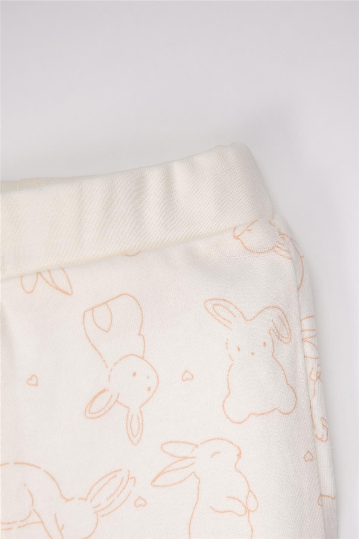 PATİKSİZ PANTOLON 2Lİ (CUTE BUNNY) BEJ
