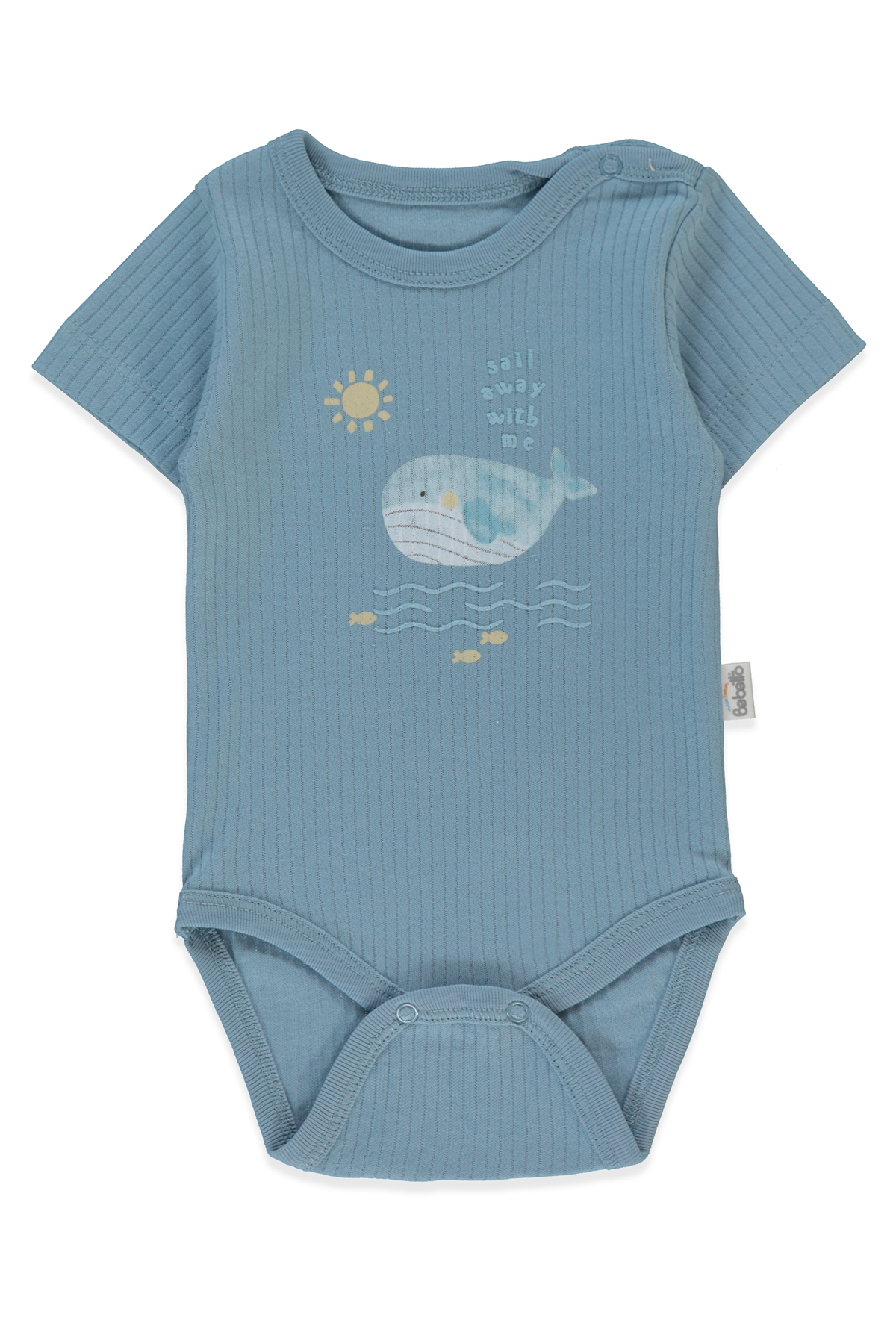 RAPORLU İNTERLOK KISA KOLLU BODY AY (SAIL AWAY) İNDİGO