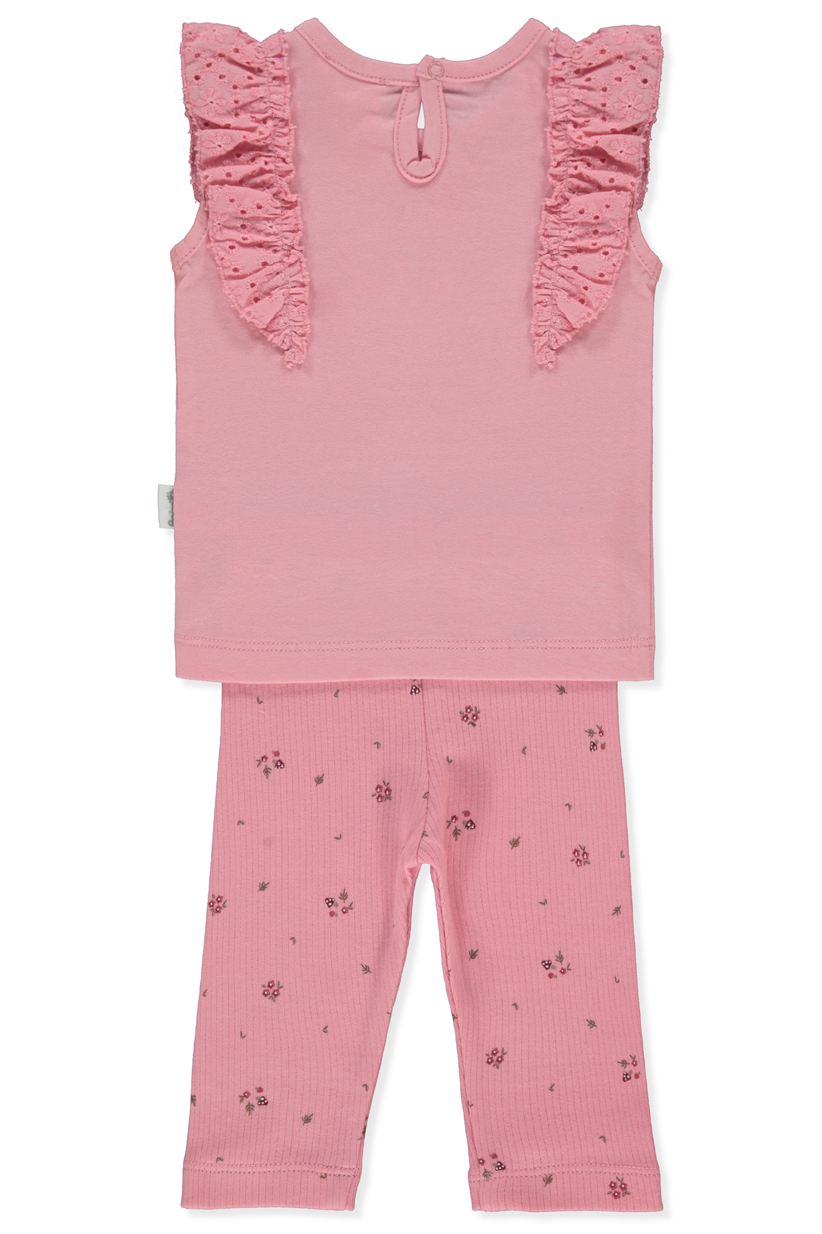RAPORLU İNTERLOK TAYT 2Lİ TAKIM (LOVELY FLOWERS) PEMBE