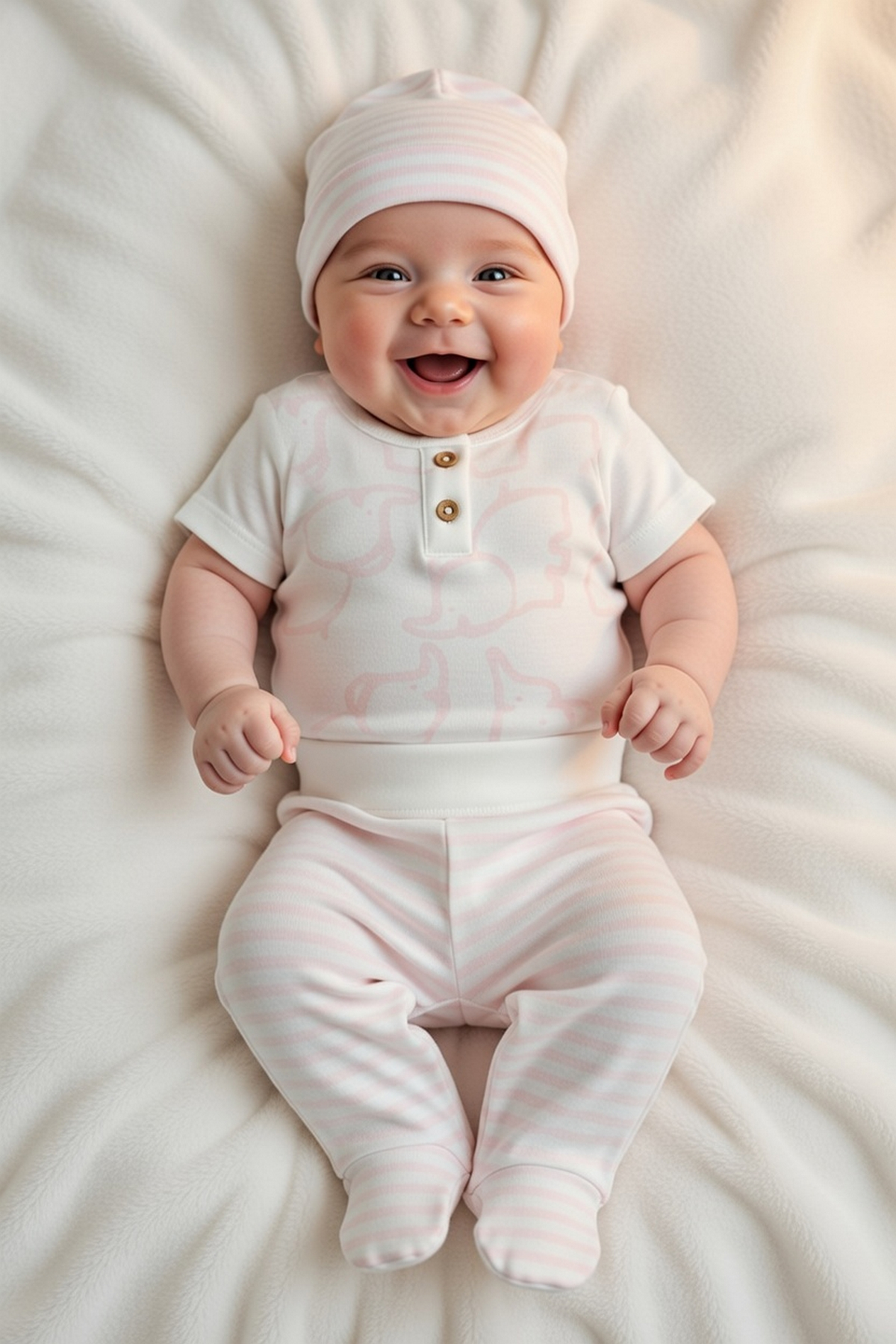 RİBANA BODY SET 3LÜ (HAPPY ANIMAL) PEMBE