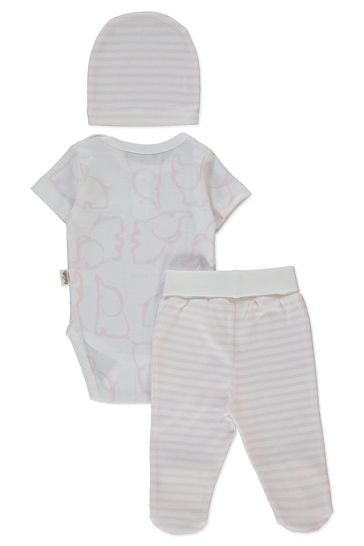 RİBANA BODY SET 3LÜ (HAPPY ANIMAL) PEMBE