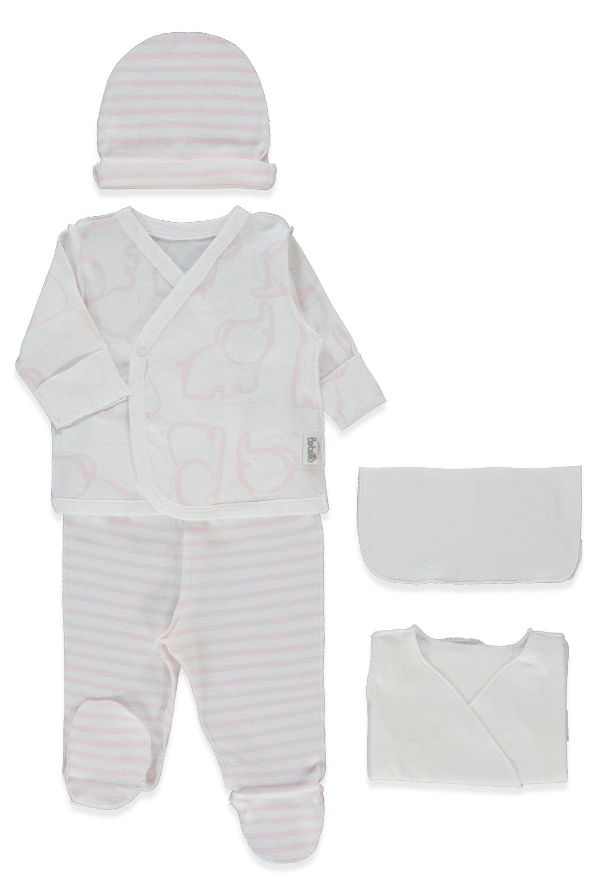 RİBANA PREMATURE ZIBIN SET 5Lİ (HAPPY ANIMAL) PEMBE