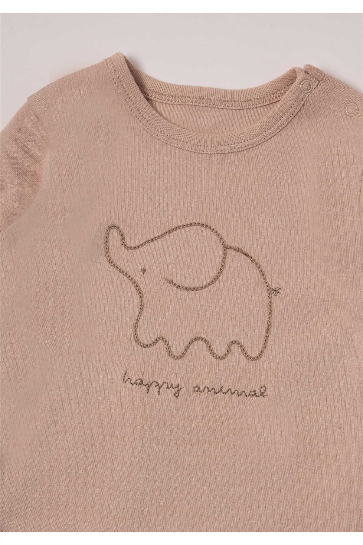 RİBANA ŞORTLU PİJAMA TAKIMI 2Lİ (HAPPY ANIMAL) BEJ