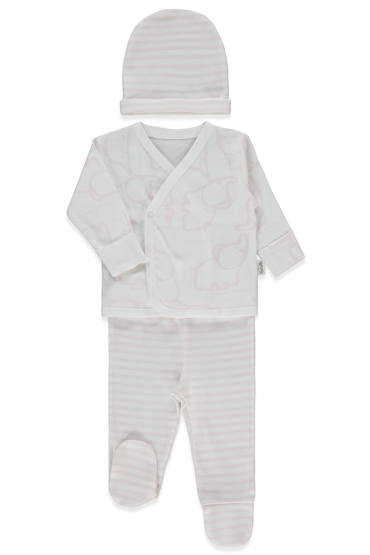 RİBANA ZIBIN SET 3LÜ (HAPPY ANIMAL) PEMBE