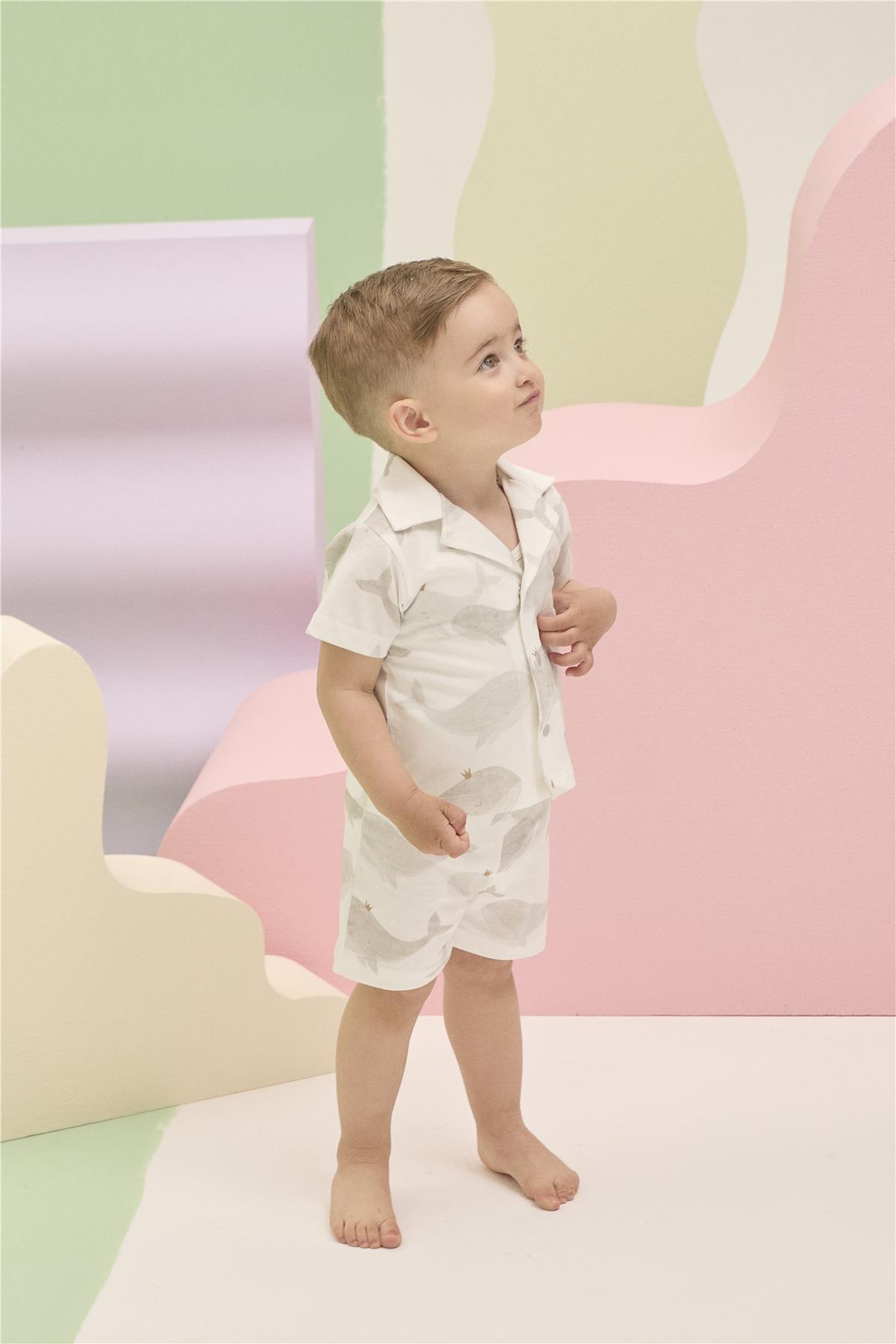 SÜPREM PİJAMA TAKIMI 2Lİ (SWEET PYJAMAS/25-WHALES) GRİ