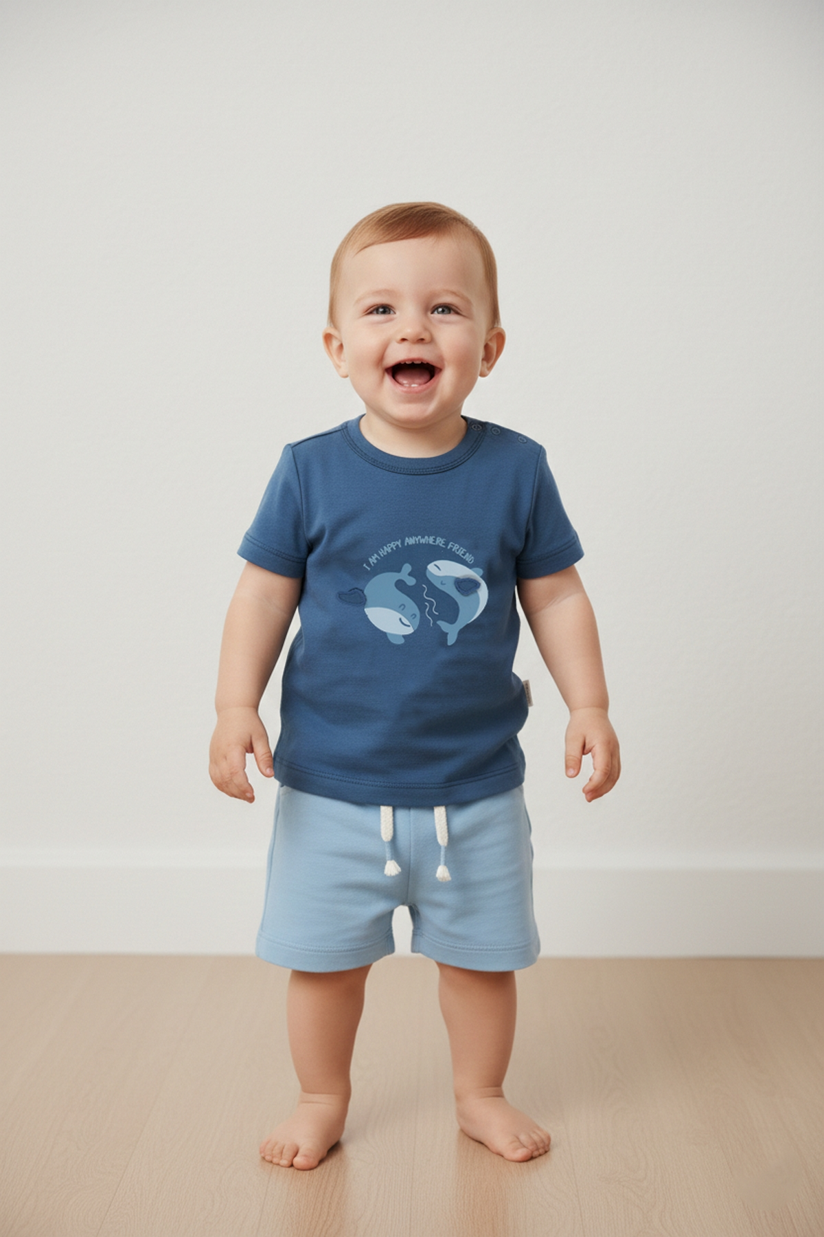 SÜPREM ŞORT 2Lİ TAKIM (HAPPY FISH) MAVİ
