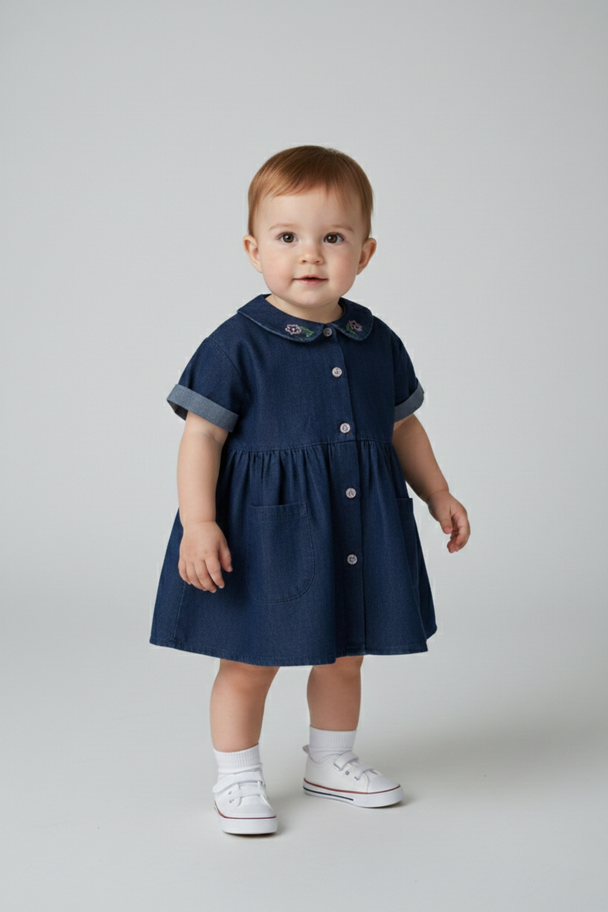TENCEL ELBİSE (FLOWER GIRL) LACİVERT