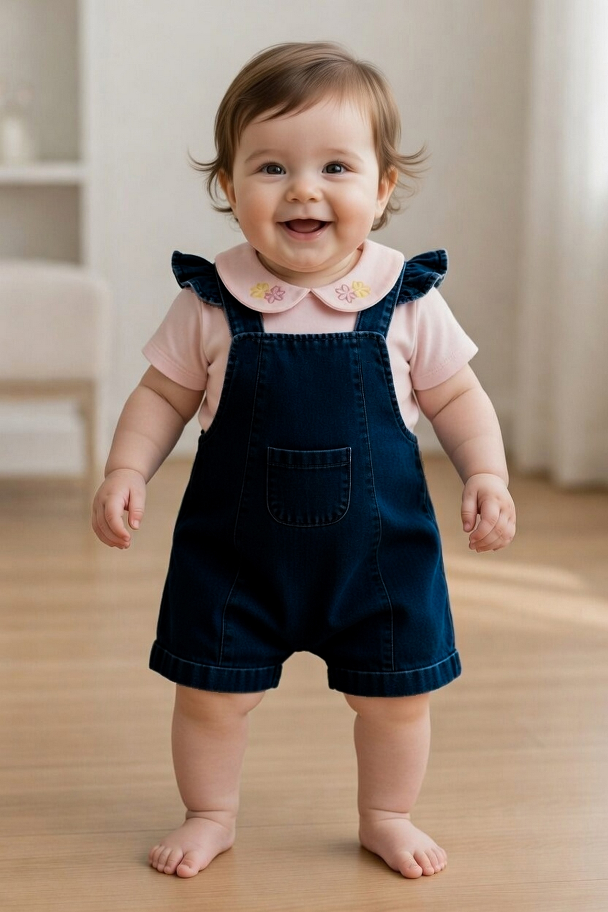 TENCEL SALOPET 2Lİ TAKIM (FLOWER GIRL) LACİVERT