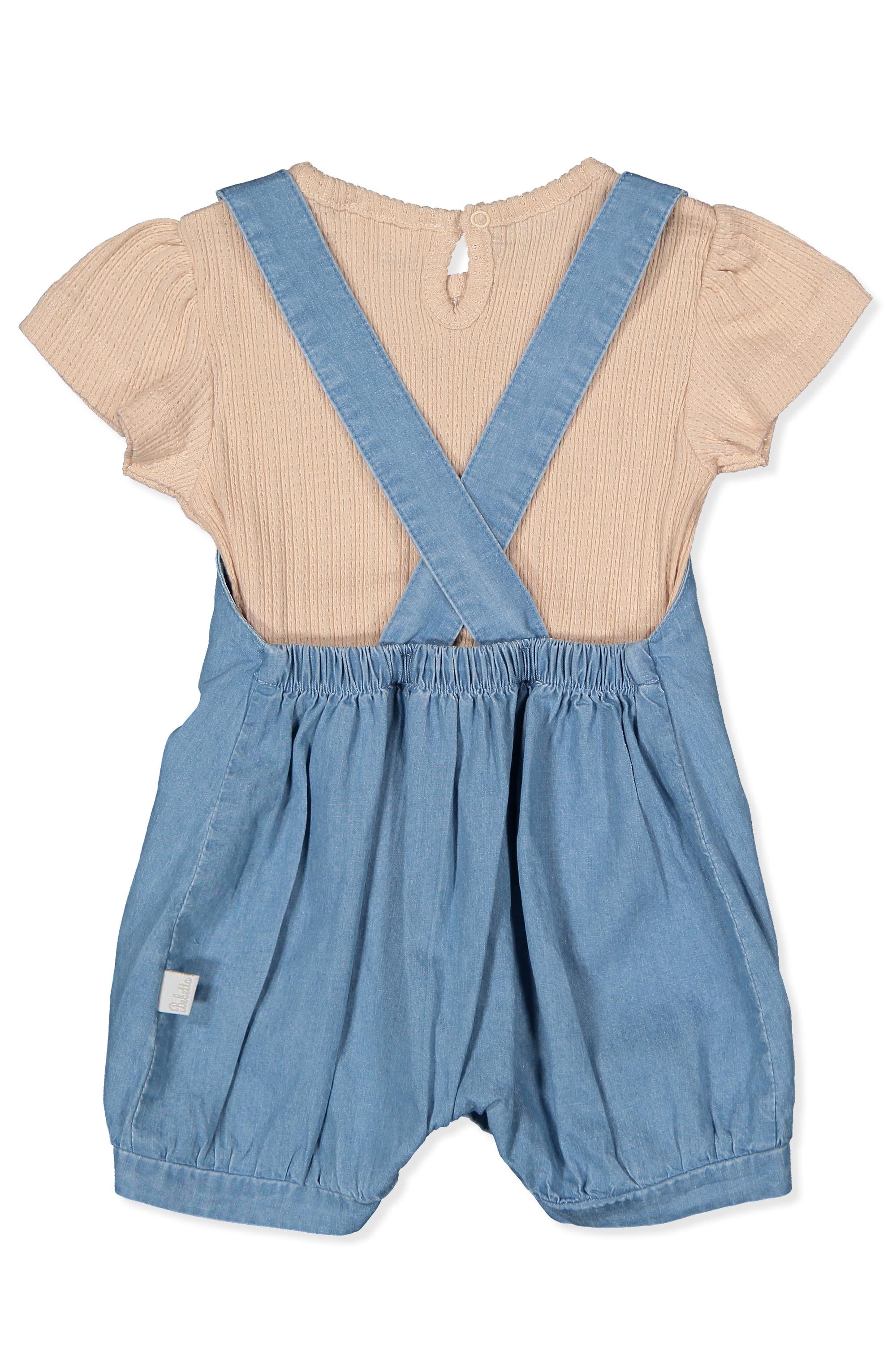 TENCEL SALOPET 2Lİ TAKIM (TINY FLOWERS) AÇIK MAVİ