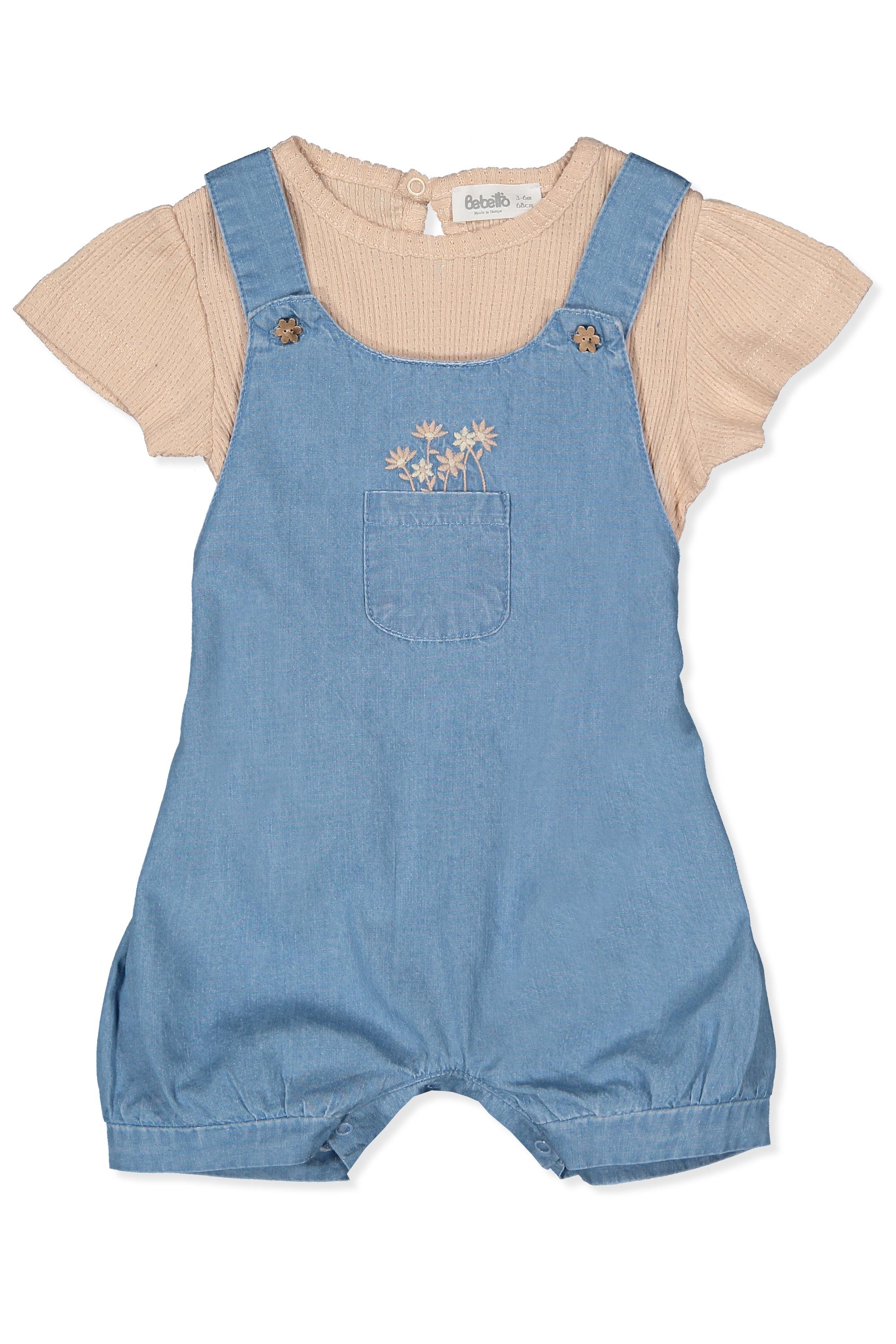 TENCEL SALOPET 2Lİ TAKIM (TINY FLOWERS) AÇIK MAVİ