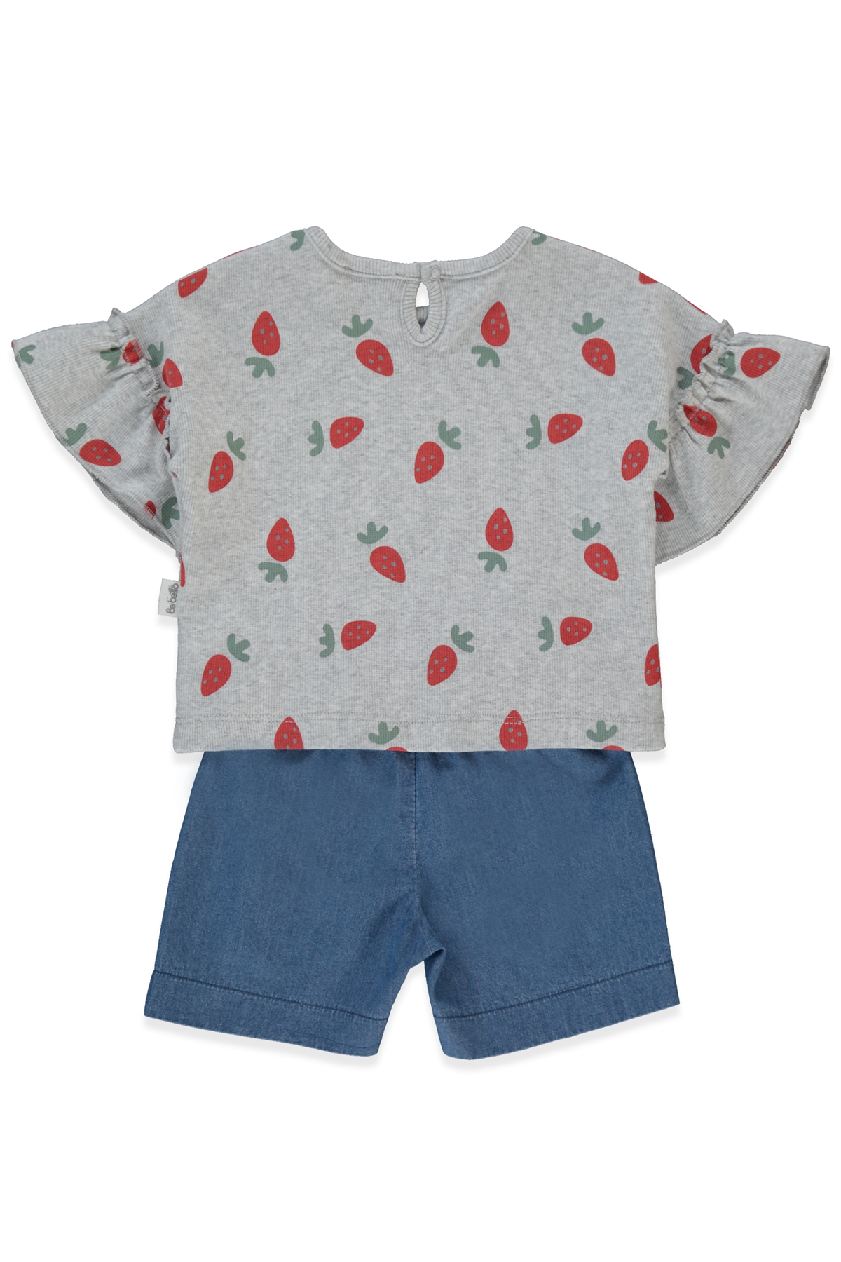TENCEL ŞORT 2Lİ TAKIM (STRAWBERRY) GRİ MELANJ