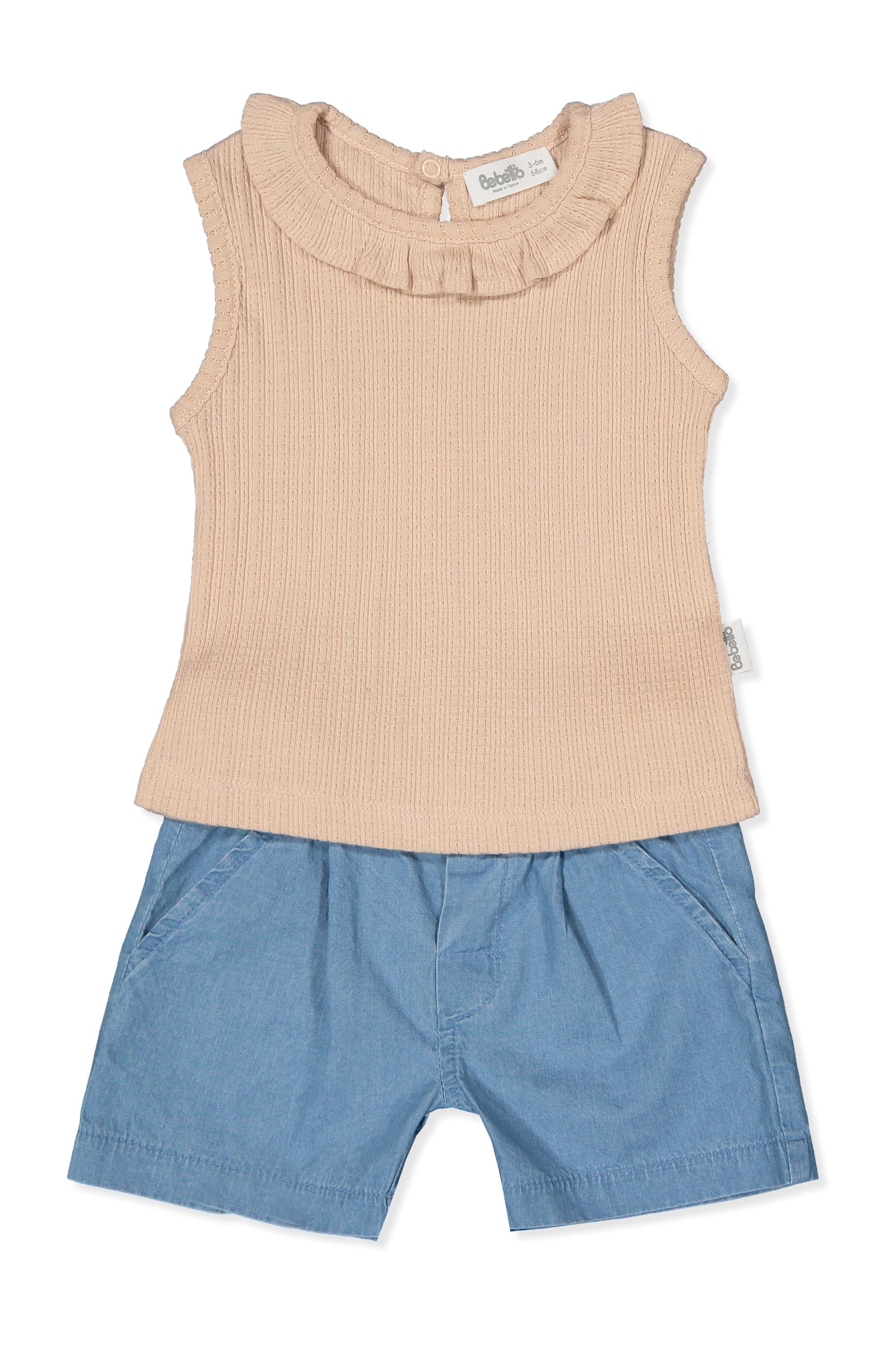 TENCEL ŞORT 2Lİ TAKIM (TINY FLOWERS) BEJ