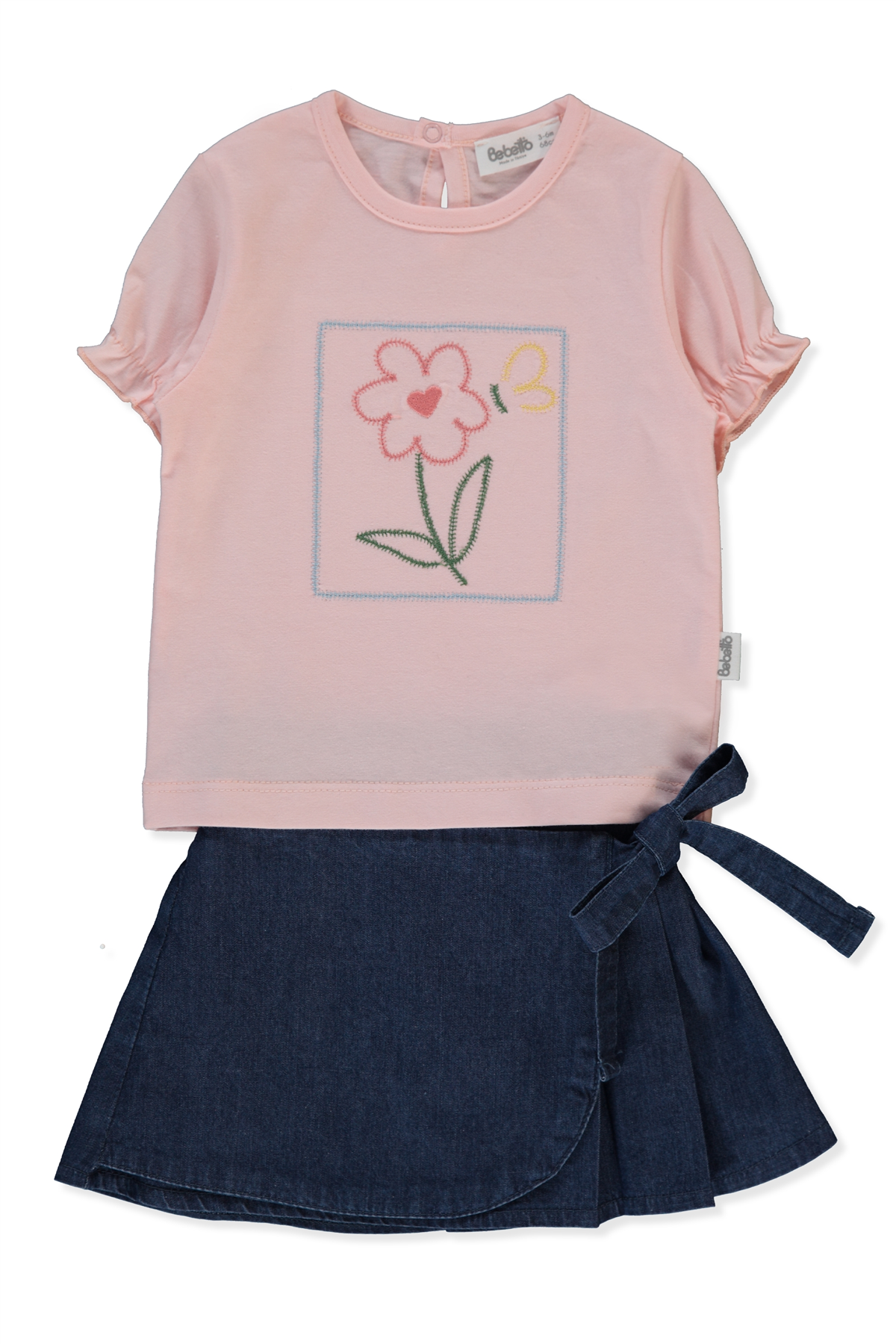 TENCEL ŞORT ETEK 2Lİ TAKIM (FLOWER GIRL) LACİVERT