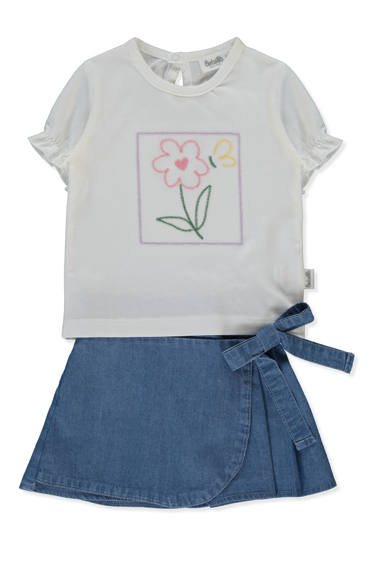 TENCEL ŞORT ETEK 2Lİ TAKIM (FLOWER GIRL) MAVİ