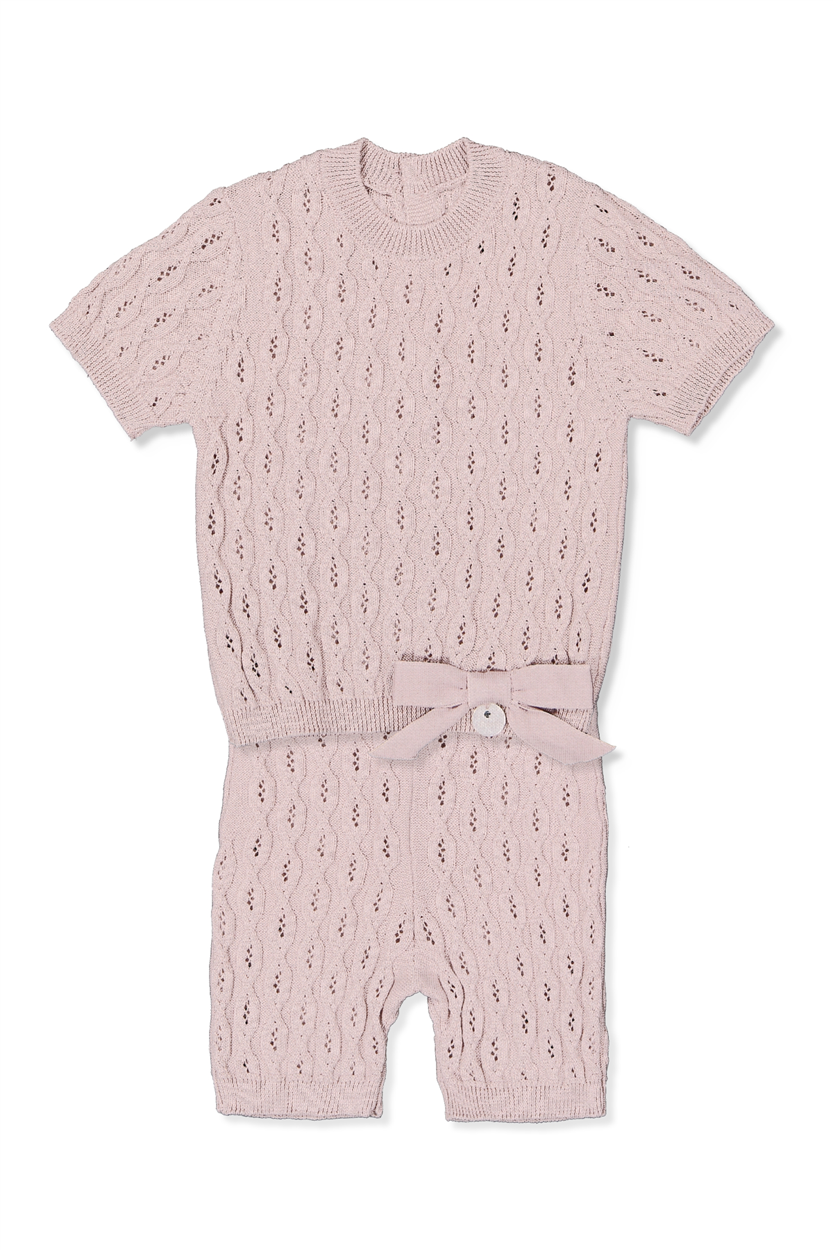 TRİKO ŞORTLU TAKIM (BURGU DESEN) PEMBE