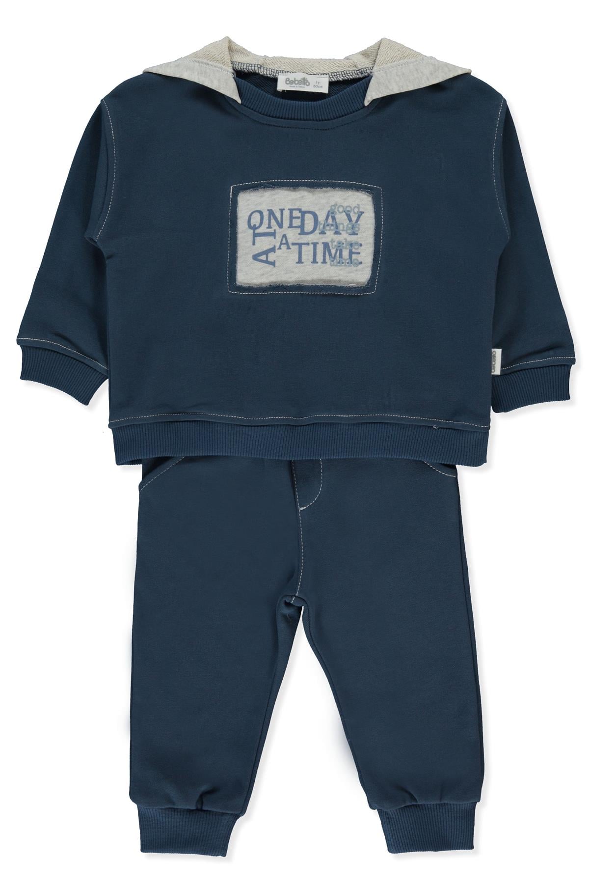 ÜÇ İP KAPŞONLU SWEAT 2Lİ TAKIM (GOOD THINGS) İNDİGO