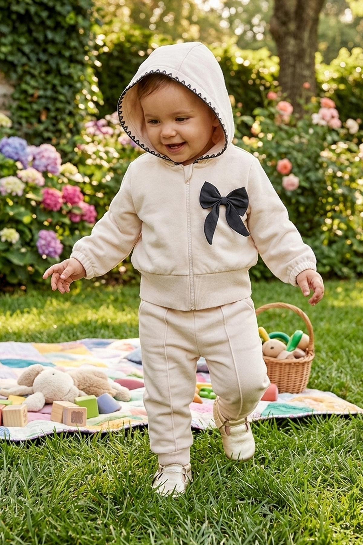 ÜÇ İP PANTOLON 2Lİ TAKIM (BELLA BOW) BEJ