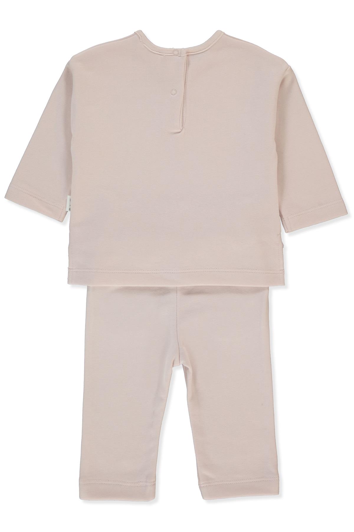 ÜÇ İP SWEAT 2Lİ TAKIM (RETRO FLOWER) PUDRA
