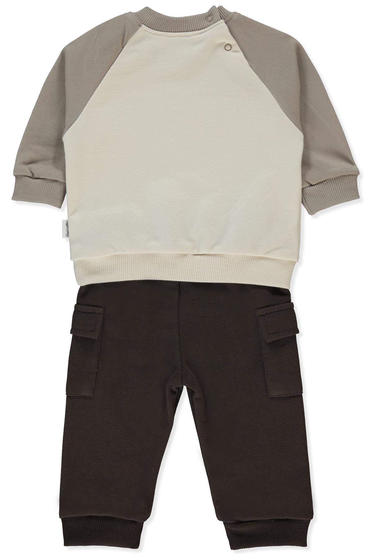 ÜÇ İP SWEAT 2Lİ TAKIM (SELF ENJOY) KAHVERENGİ