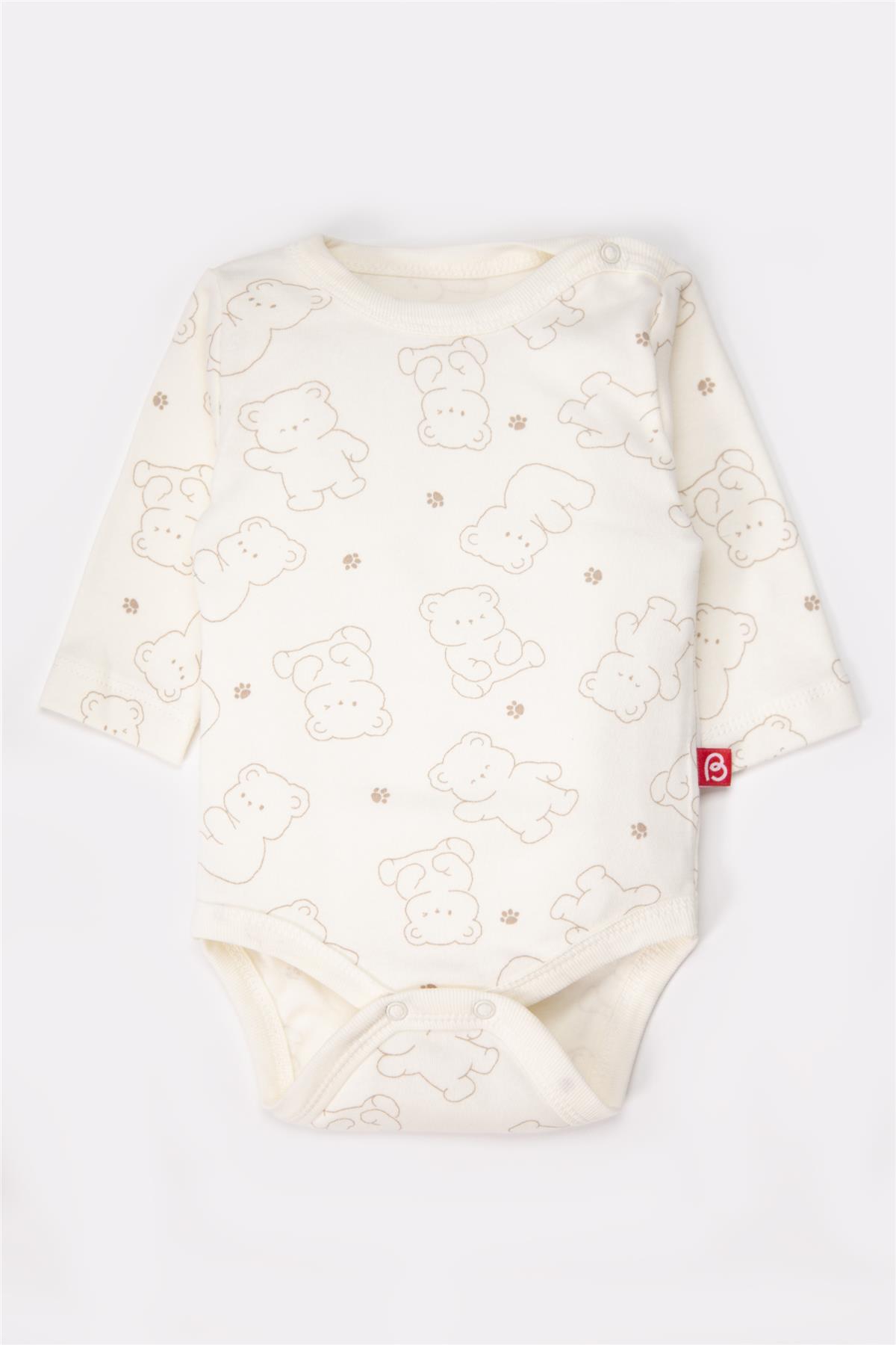 UZUN KOLLU BODY 3LÜ (CUTE BEAR) BEJ