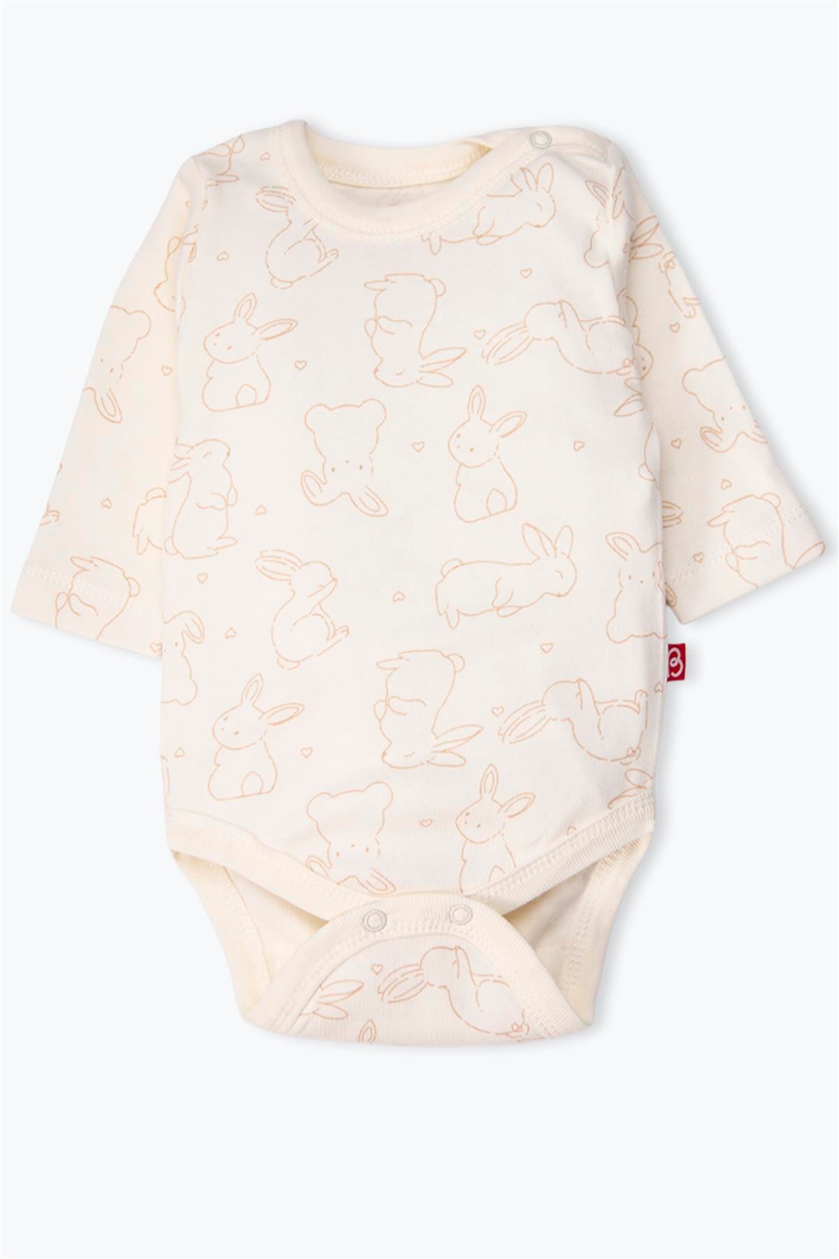 UZUN KOLLU BODY 3LÜ (CUTE BUNNY) BEJ