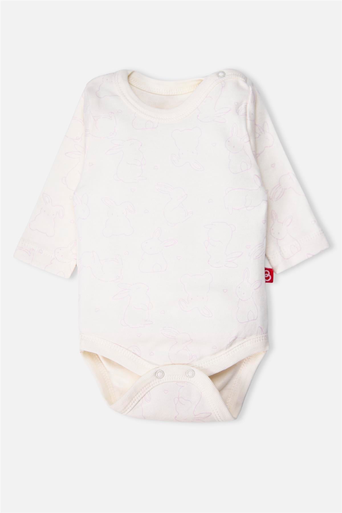 UZUN KOLLU BODY 3LÜ (CUTE BUNNY) PEMBE