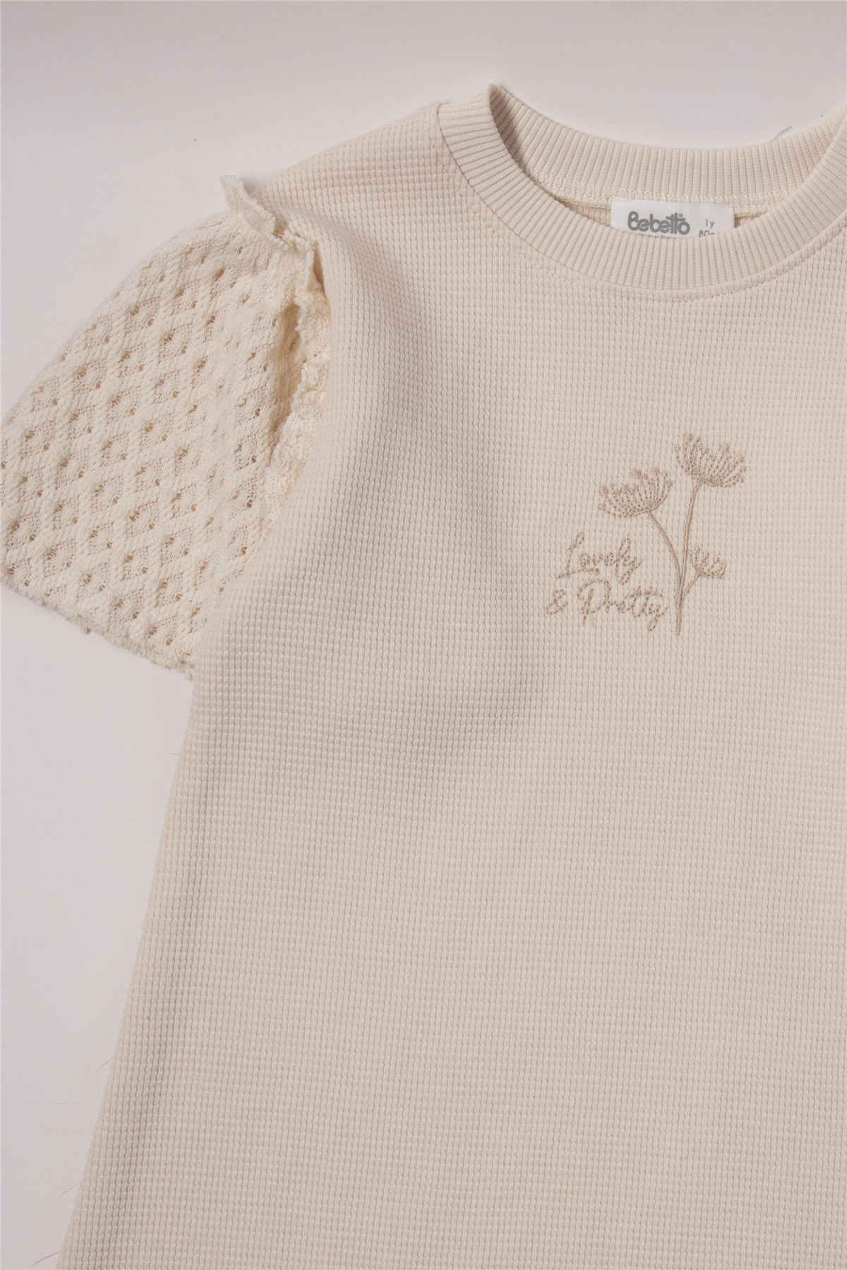 WAFFLE ELBİSE (LACY GIRL) BEJ