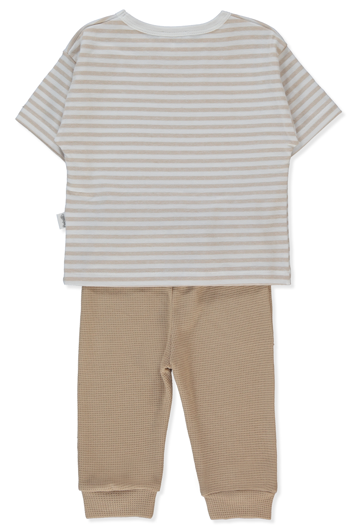 WAFFLE PANTOLON 2Lİ TAKIM (STRIPED) BEJ