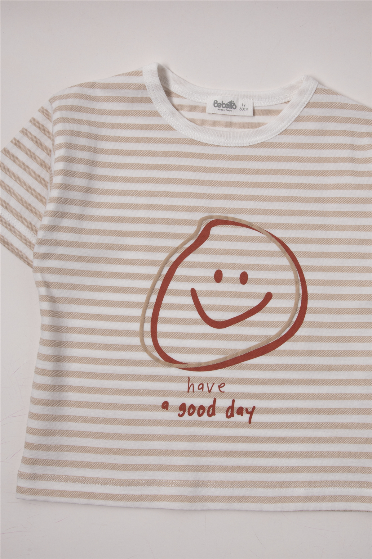 WAFFLE ŞORT 2Lİ TAKIM (STRIPED) BEJ