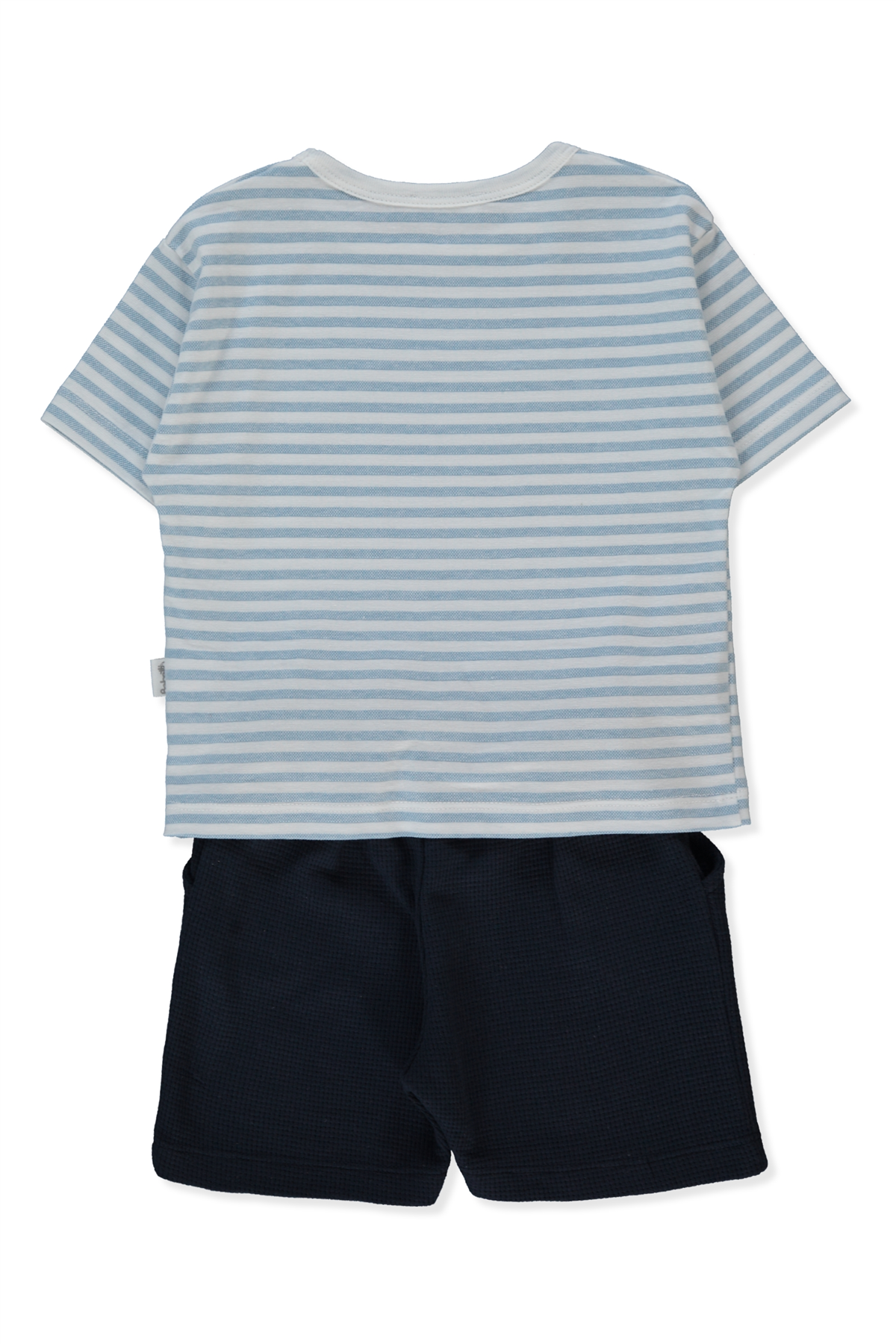 WAFFLE ŞORT 2Lİ TAKIM (STRIPED) MAVİ
