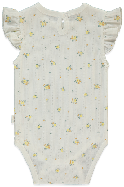 AJURLU KISA KOLLU BODY YAŞ BASKILI (BLOOM) SARI