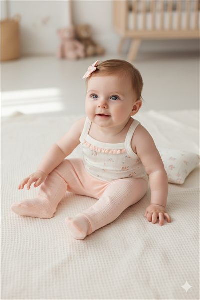 AJURLU PATİKLİ PANTOLON 2Lİ TAKIM  (BLOOM) PEMBE