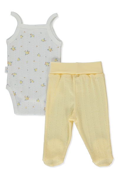 AJURLU PATİKLİ PANTOLON 2Lİ TAKIM  (BLOOM) SARI