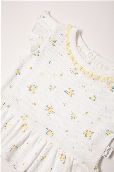 AJURLU PATİKSİZ PİJAMA TAKIMI 3LÜ (BLOOM) SARI