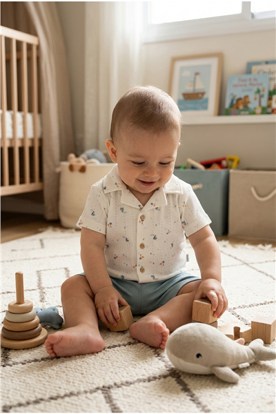 AJURLU ŞORTLU PİJAMA TAKIMI 2Lİ (SWEET PYJAMAS/26) PETROL YEŞİL