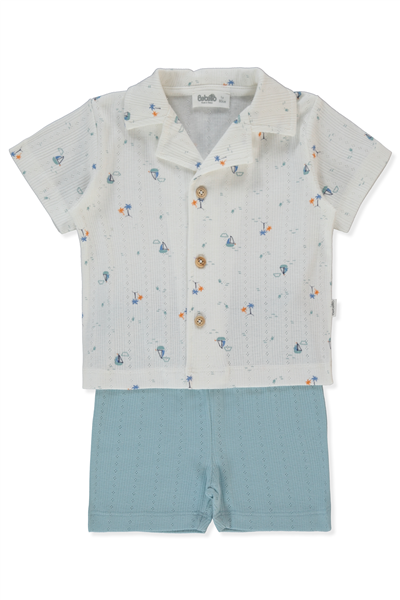 AJURLU ŞORTLU PİJAMA TAKIMI 2Lİ (SWEET PYJAMAS/26) PETROL YEŞİL