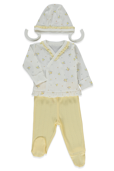 AJURLU ZIBIN SET 3LÜ (BLOOM) SARI