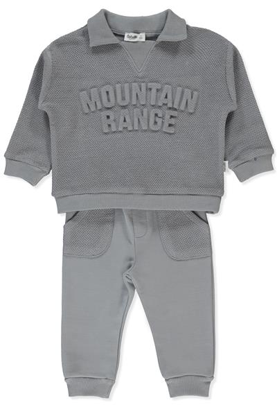 BALIKSIRTI ÜÇ İP SWEAT 2Lİ TAKIM (MOUNTAIN RANGE) GRİ