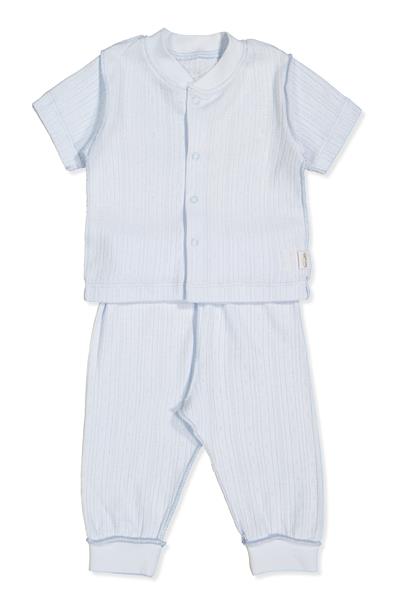 DIŞ DİKİŞ AJURLU PATİKSİZ MİNİ PİJAMA (BASIC/25) MAVİ