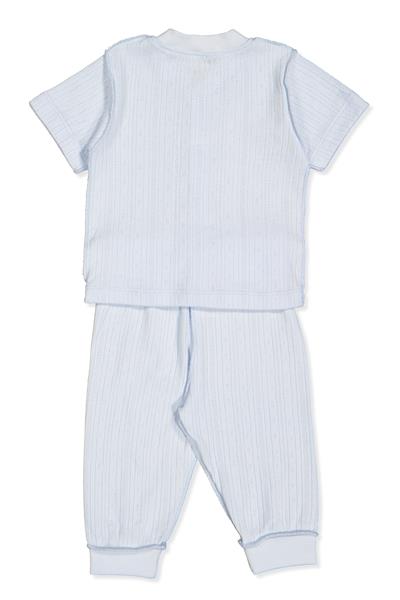 DIŞ DİKİŞ AJURLU PATİKSİZ MİNİ PİJAMA (BASIC/25) MAVİ