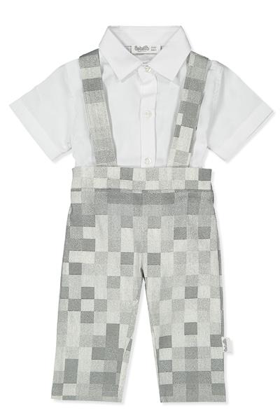 DOKUMA ASKILI PANTOLON 2Lİ TAKIM (SQUARE BOY) GRİ